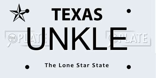 UNKLE Texas License Plate