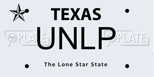 UNLP Texas License Plate