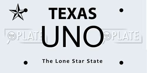 UNO Texas License Plate