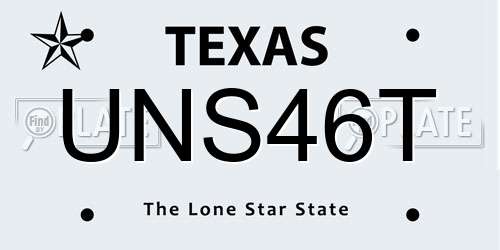 UNS46T Texas License Plate