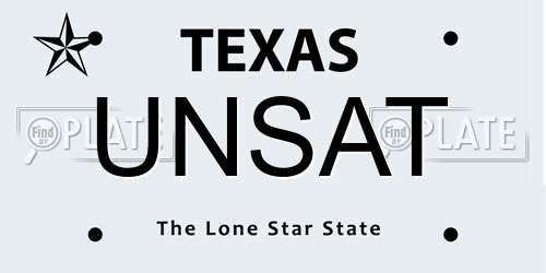 UNSAT Texas License Plate