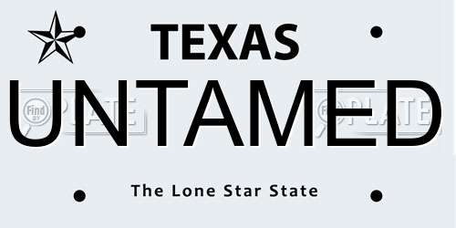 UNTAMED Texas License Plate