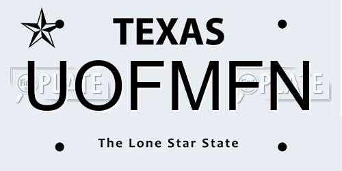 UOFMFN Texas License Plate