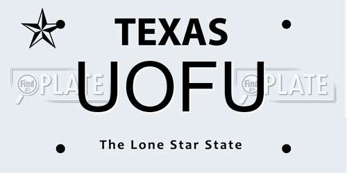 UOFU Texas License Plate