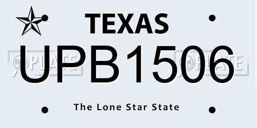UPB1506 Texas License Plate