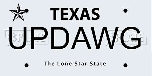 UPDAWG Texas License Plate
