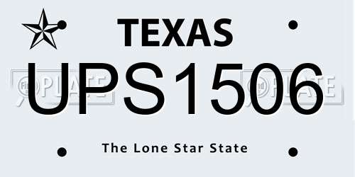 UPS1506 Texas License Plate