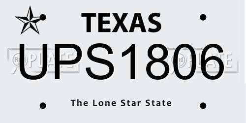 UPS1806 Texas License Plate