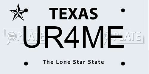 UR4ME Texas License Plate