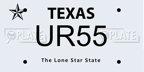 UR55 Texas License Plate