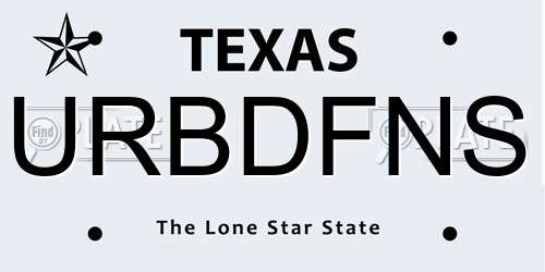 URBDFNS Texas License Plate