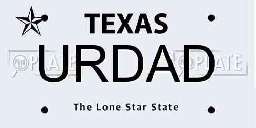 URDAD Texas License Plate