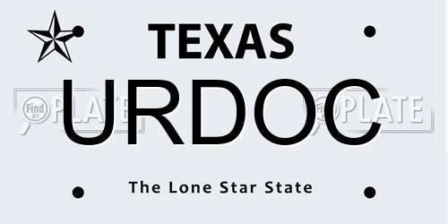 URDOC Texas License Plate