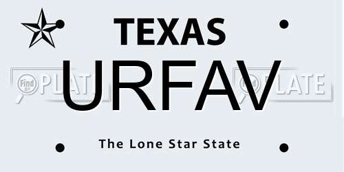 URFAV Texas License Plate