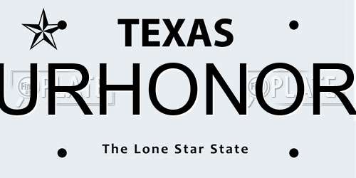 URHONOR Texas License Plate