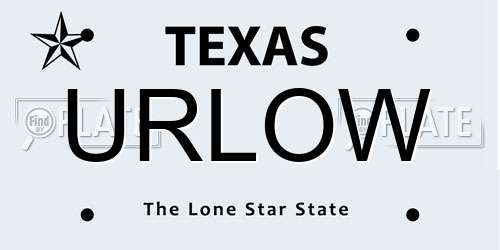 URLOW Texas License Plate