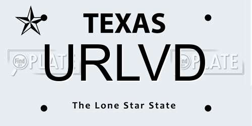 URLVD Texas License Plate
