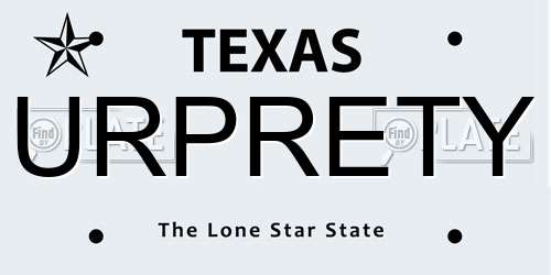 URPRETY Texas License Plate