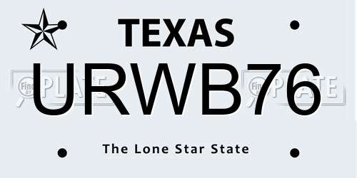 URWB76 Texas License Plate