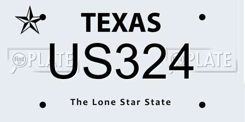 US324 Texas License Plate