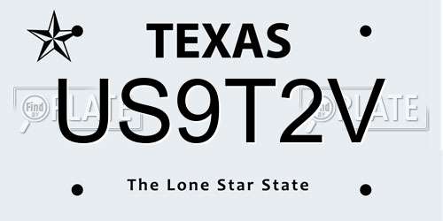 US9T2V Texas License Plate