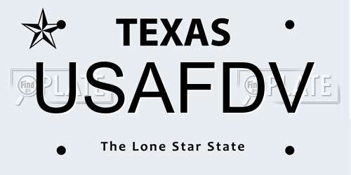 USAFDV Texas License Plate