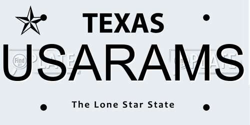 USARAMS Texas License Plate