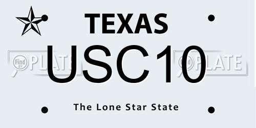 USC10 Texas License Plate