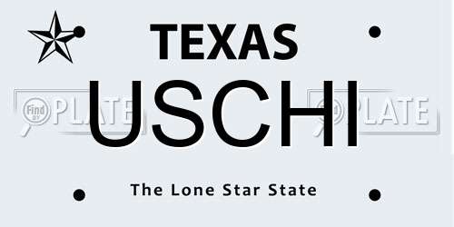 USCHI Texas License Plate