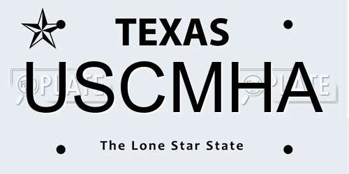 USCMHA Texas License Plate