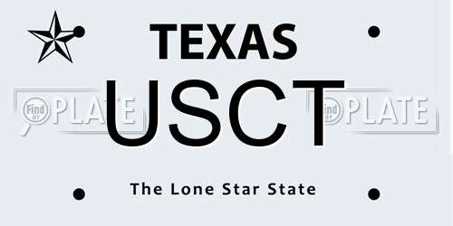 USCT Texas License Plate