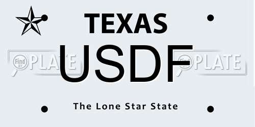 USDF Texas License Plate