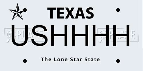 USHHHH Texas License Plate