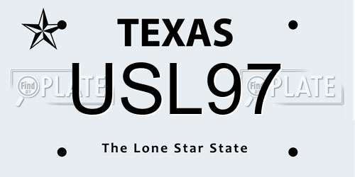 USL97 Texas License Plate