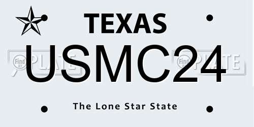 USMC24 Texas License Plate