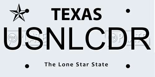 USNLCDR Texas License Plate