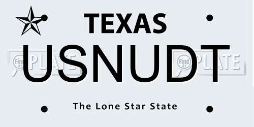 USNUDT Texas License Plate