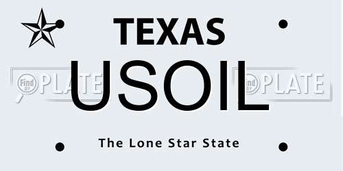 USOIL Texas License Plate