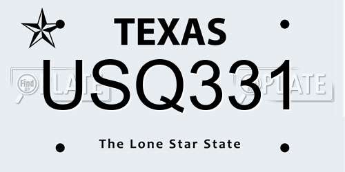 USQ331 Texas License Plate