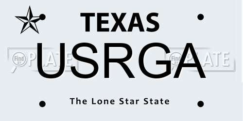 USRGA Texas License Plate
