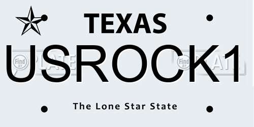 USROCK1 Texas License Plate