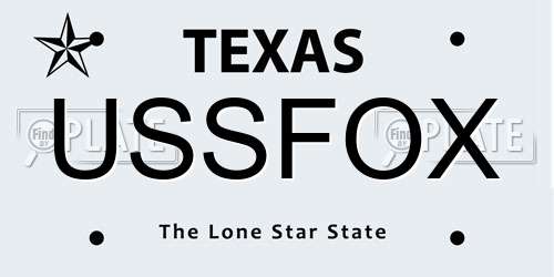 USSFOX Texas License Plate