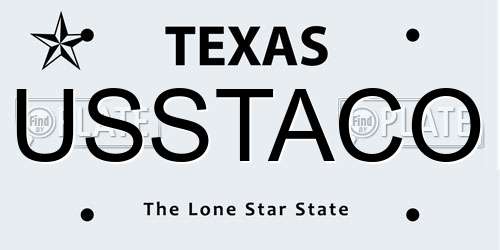 USSTACO Texas License Plate