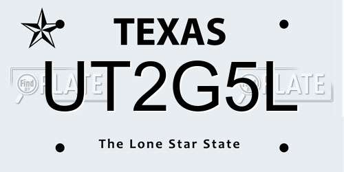 UT2G5L Texas License Plate