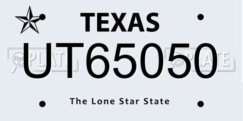 UT65050 Texas License Plate