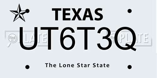 UT6T3Q Texas License Plate