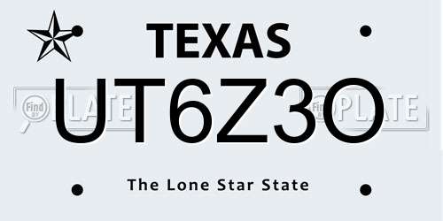UT6Z3O Texas License Plate