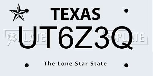 UT6Z3Q Texas License Plate