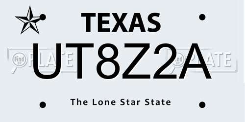 UT8Z2A Texas License Plate