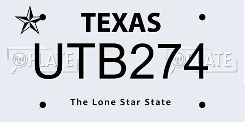 UTB274 Texas License Plate